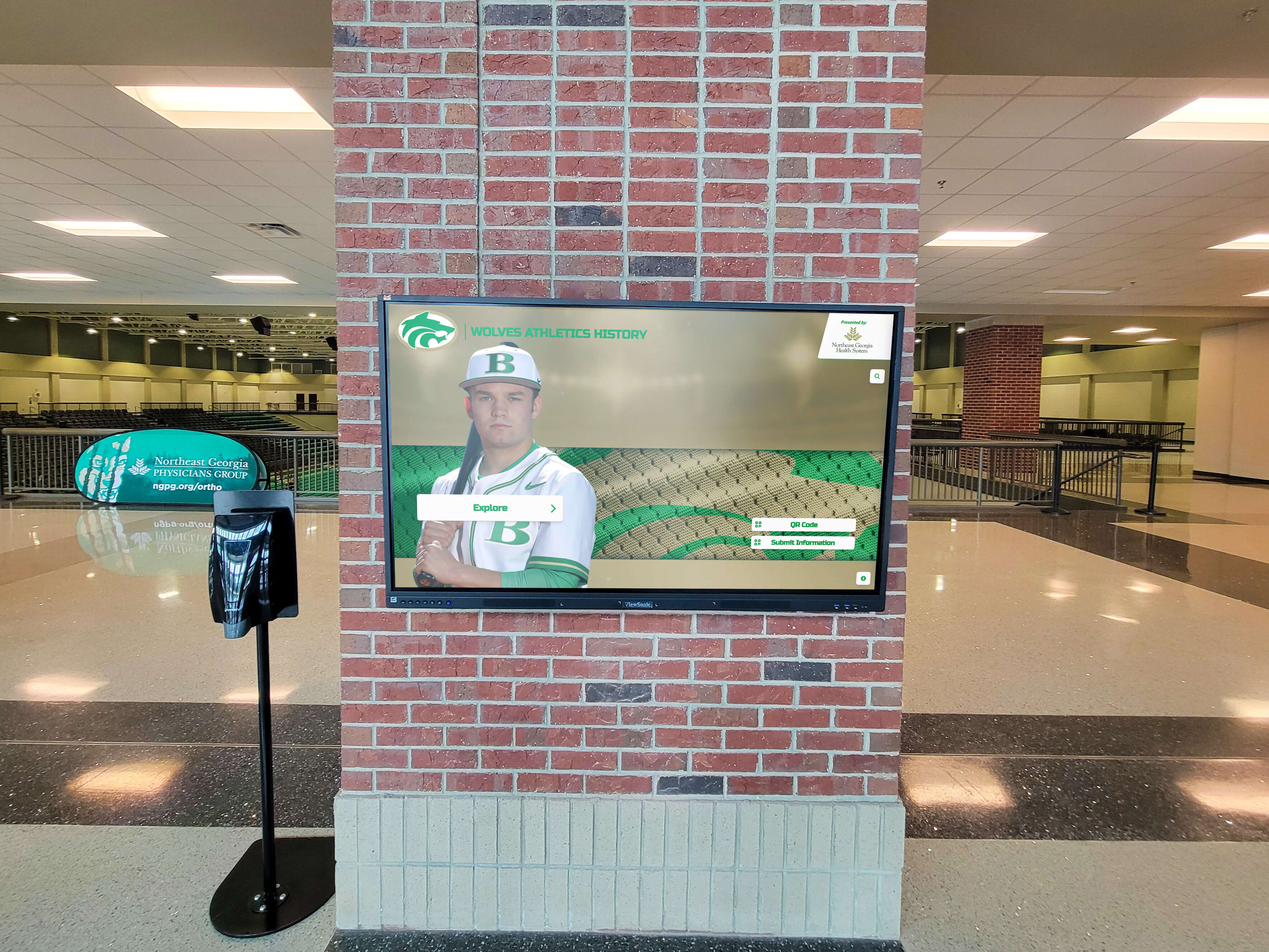 Hall of fame digital display with brick architecture