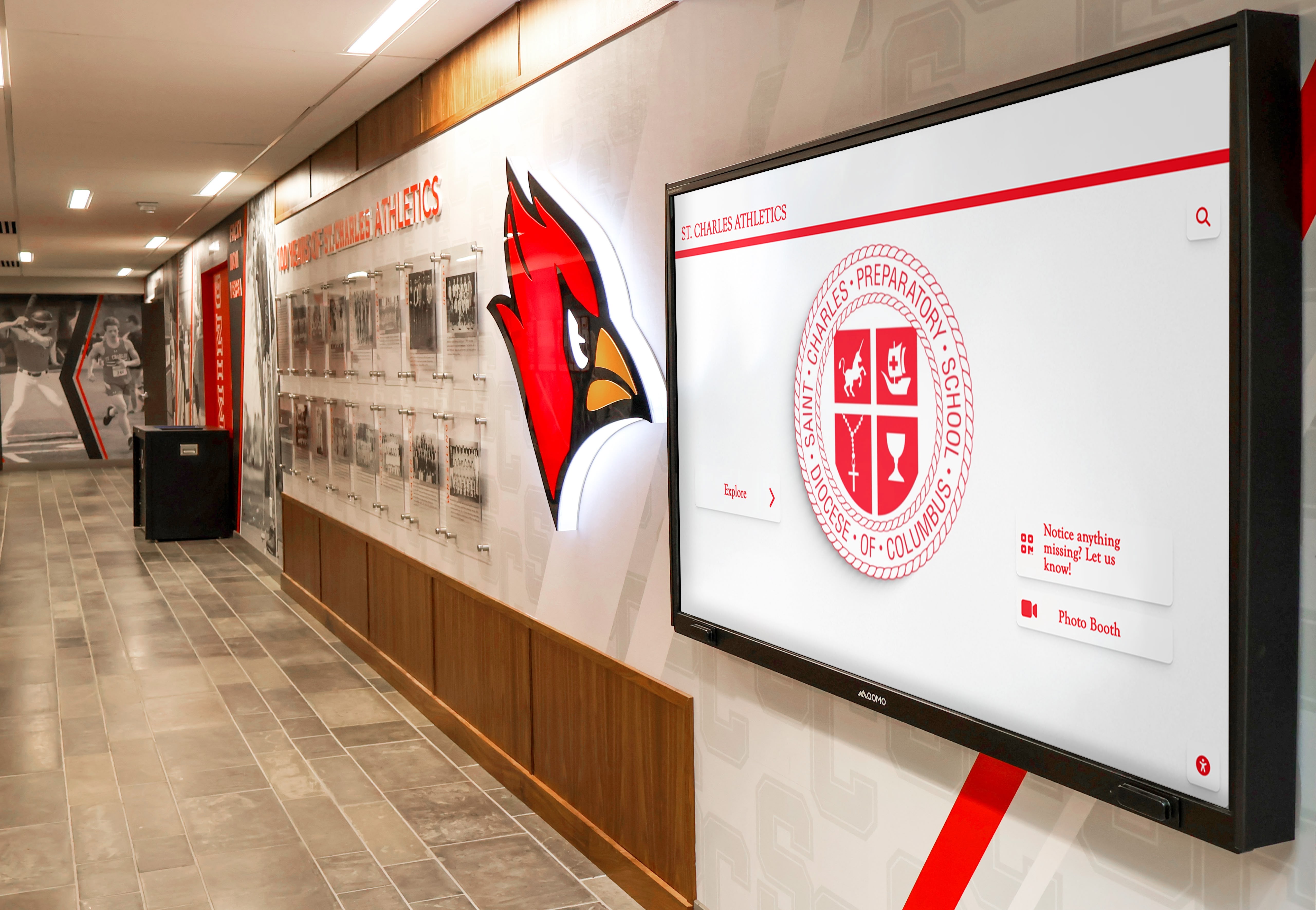 Multiple digital displays in campus setting