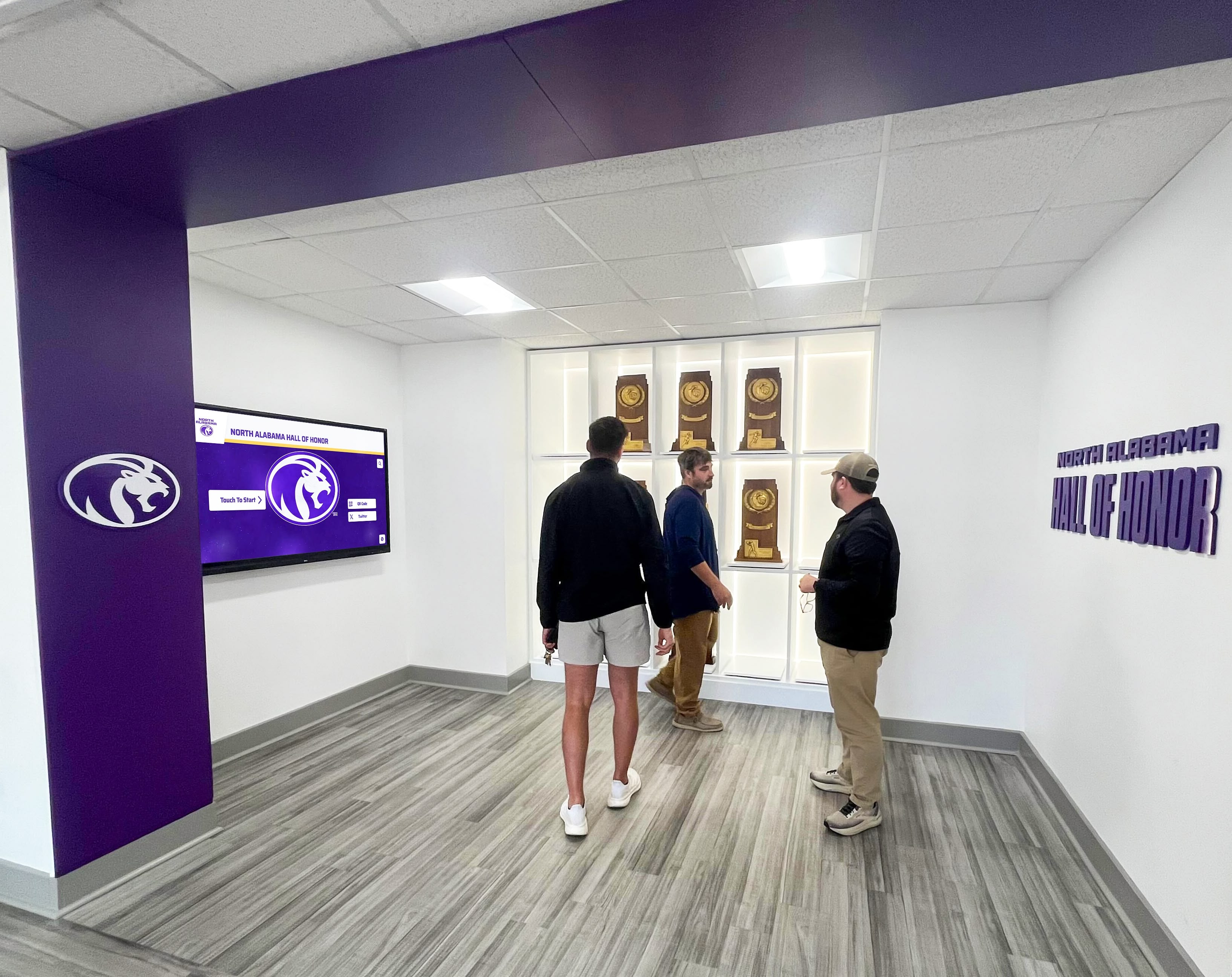 Hall of honor with visitors Recognition display with donors