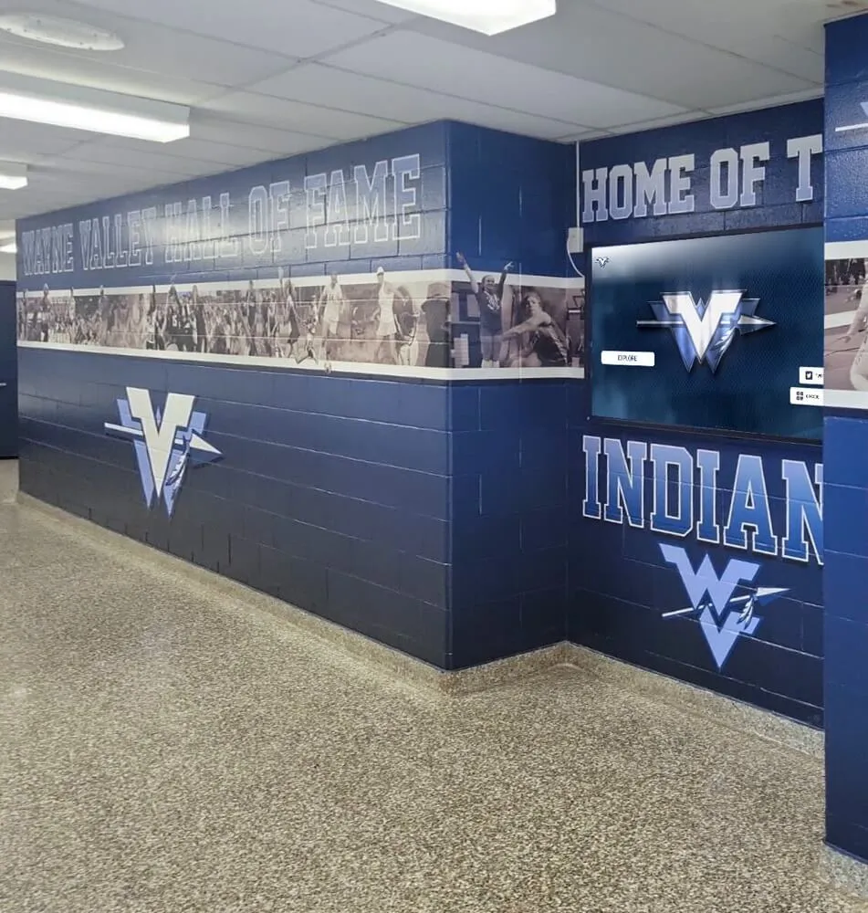 School athletic wall display
